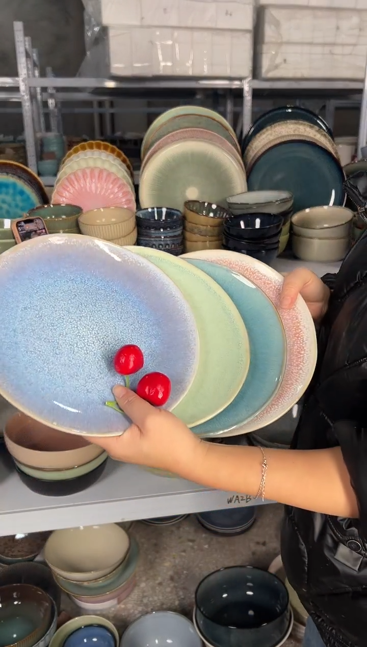 陶瓷外贸尾货瑕疵满20包邮X4小盘9英寸