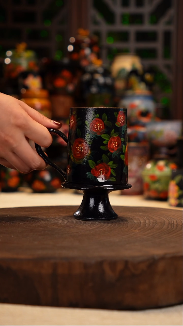 油画  手绘釉下彩