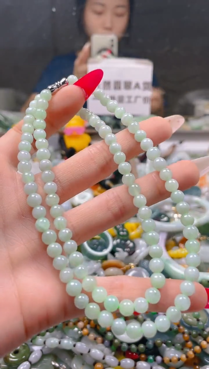 【闪购商品】翡翠颈饰未镶嵌6MM/E/翡翠A货一图一物