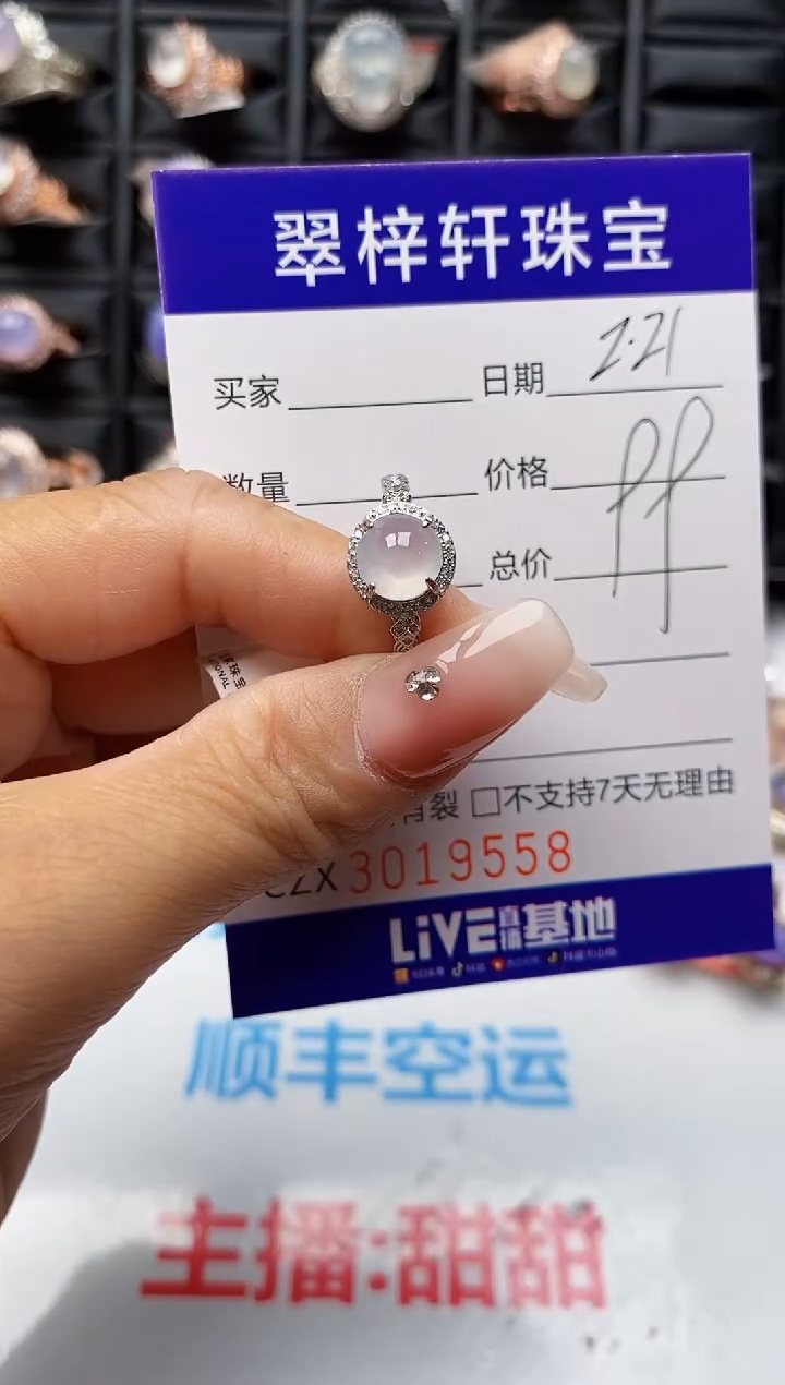 【闪购商品】翡翠戒指银S925镶嵌9558