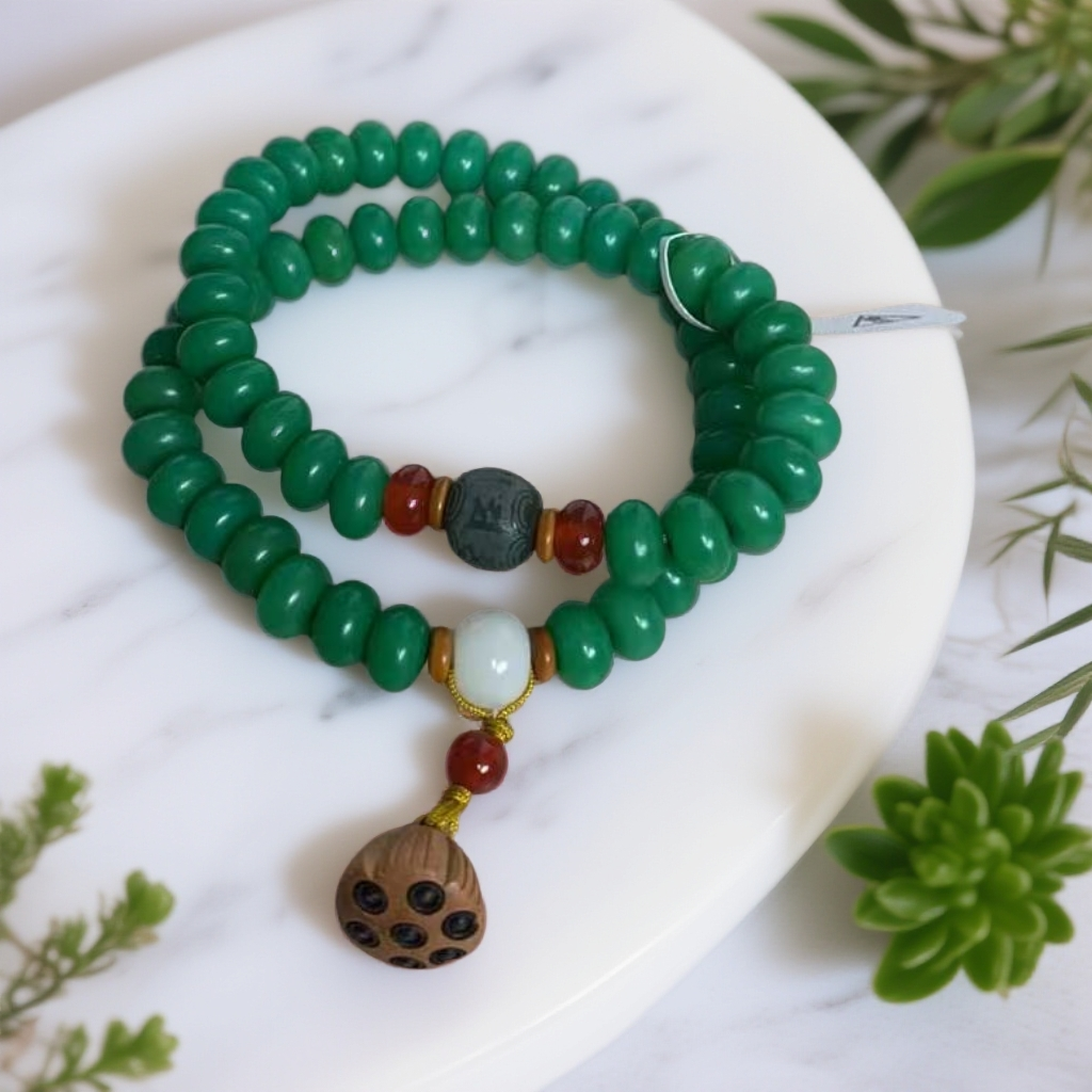 祖母绿菩提带莲蓬235{全新礼袋发货}