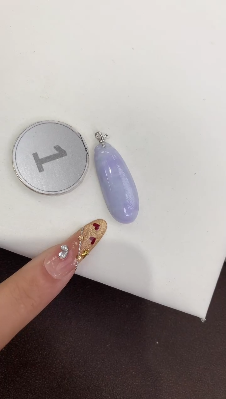 颈饰18K金镶嵌翡翠天然缅甸a货翡翠