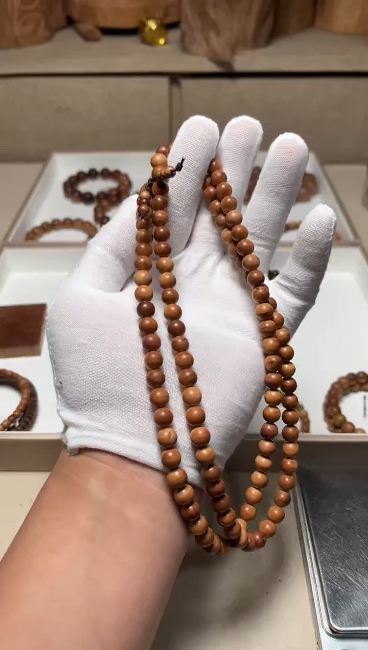 檀香木手串/手链老山檀香0.8/108横纹黑肉瑕疵福利