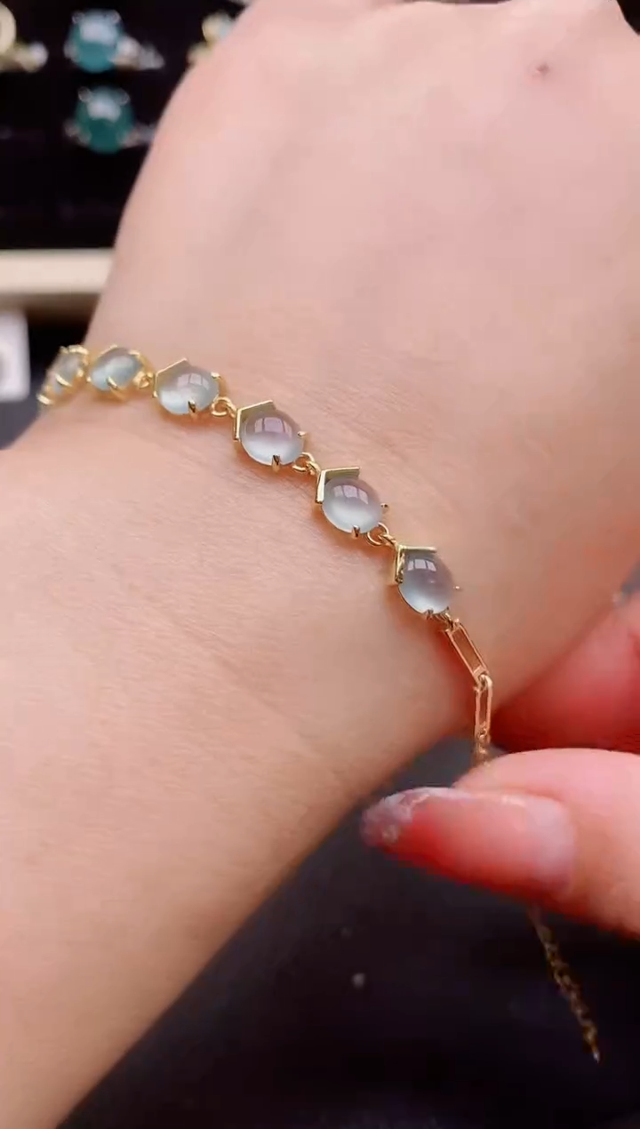 【闪购商品】翡翠手链银S925镶嵌5080580