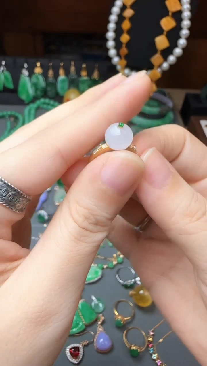 18K金镶嵌戒指翡翠闪购商品2980