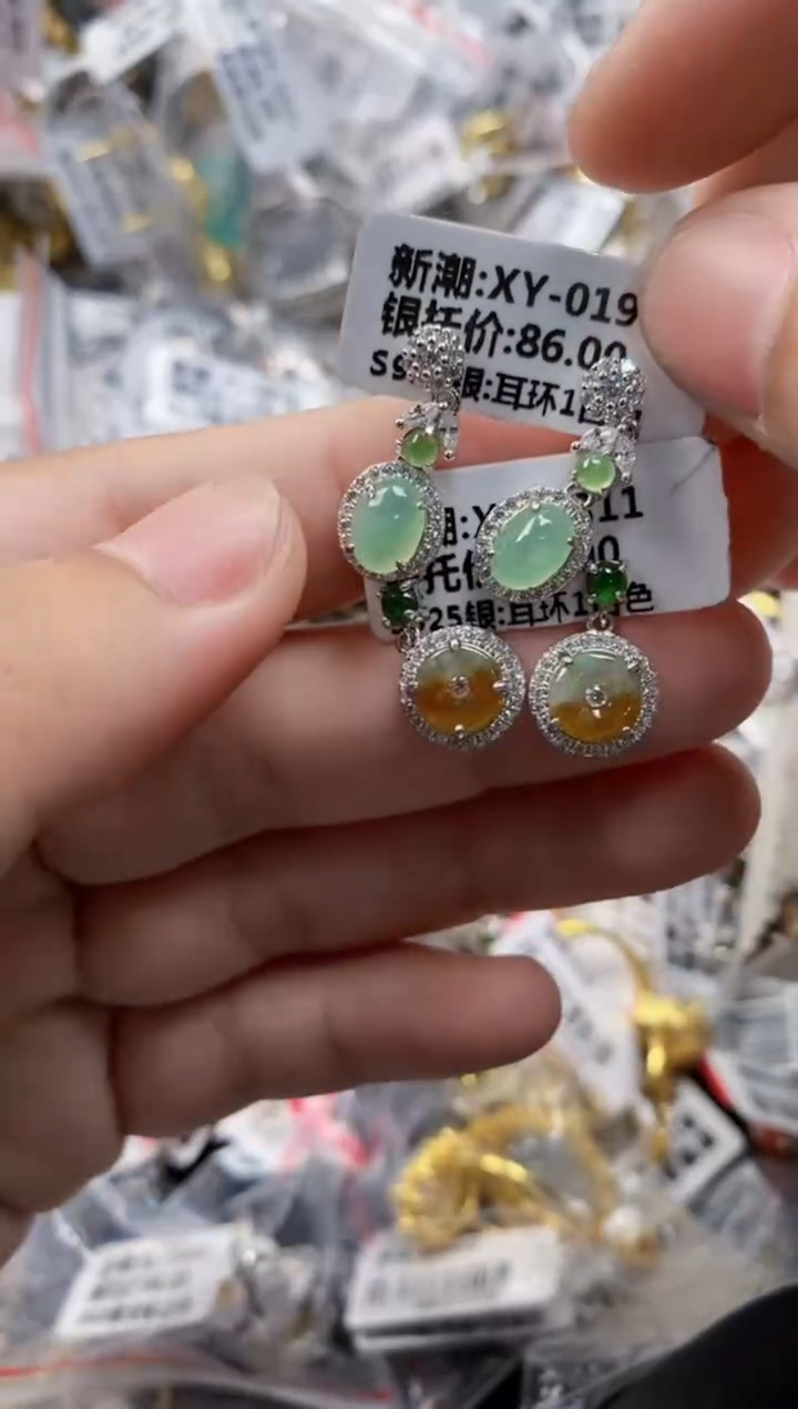 翡翠戒指银S925镶嵌9999     3