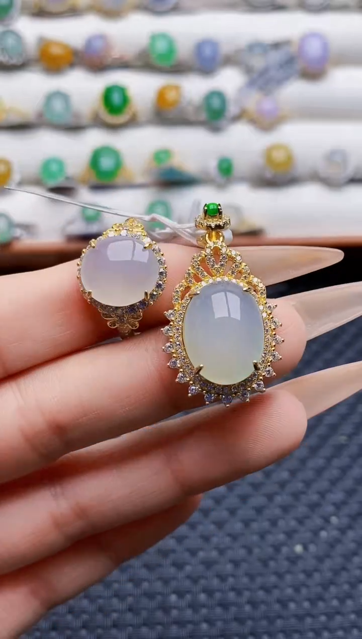 银S925镶嵌戒指翡翠2358