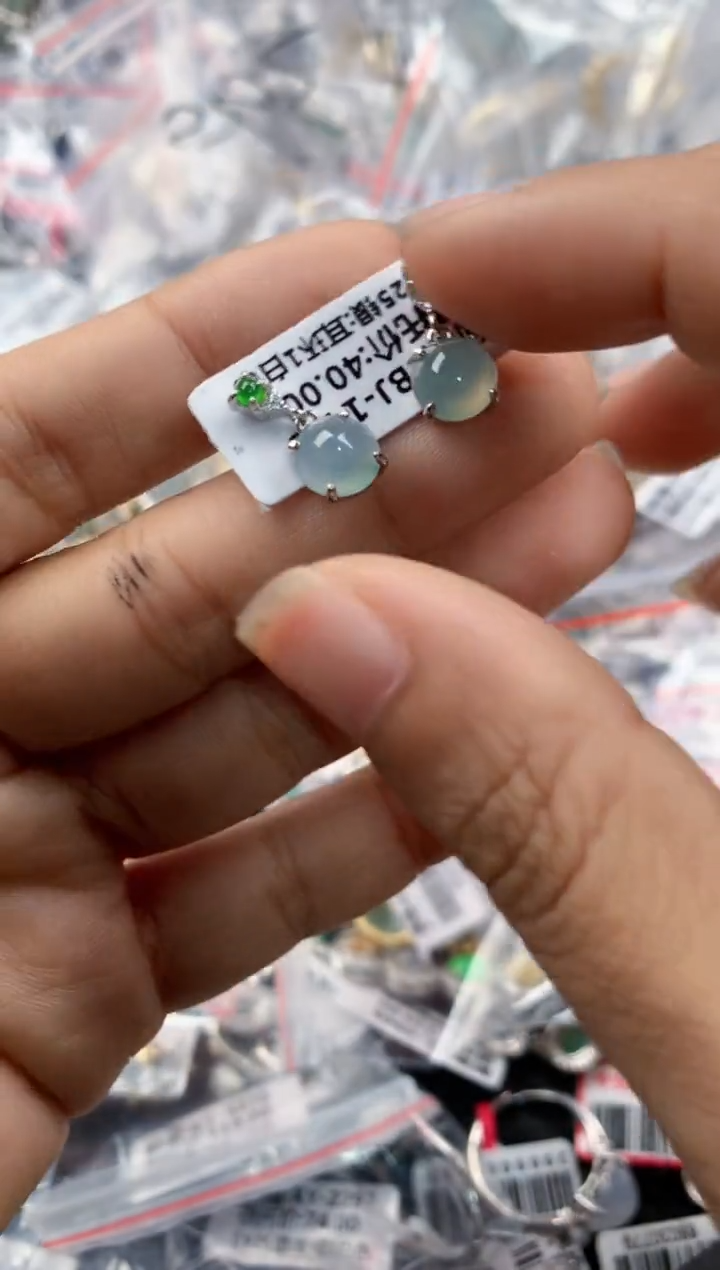 银S925镶嵌戒指翡翠555      5