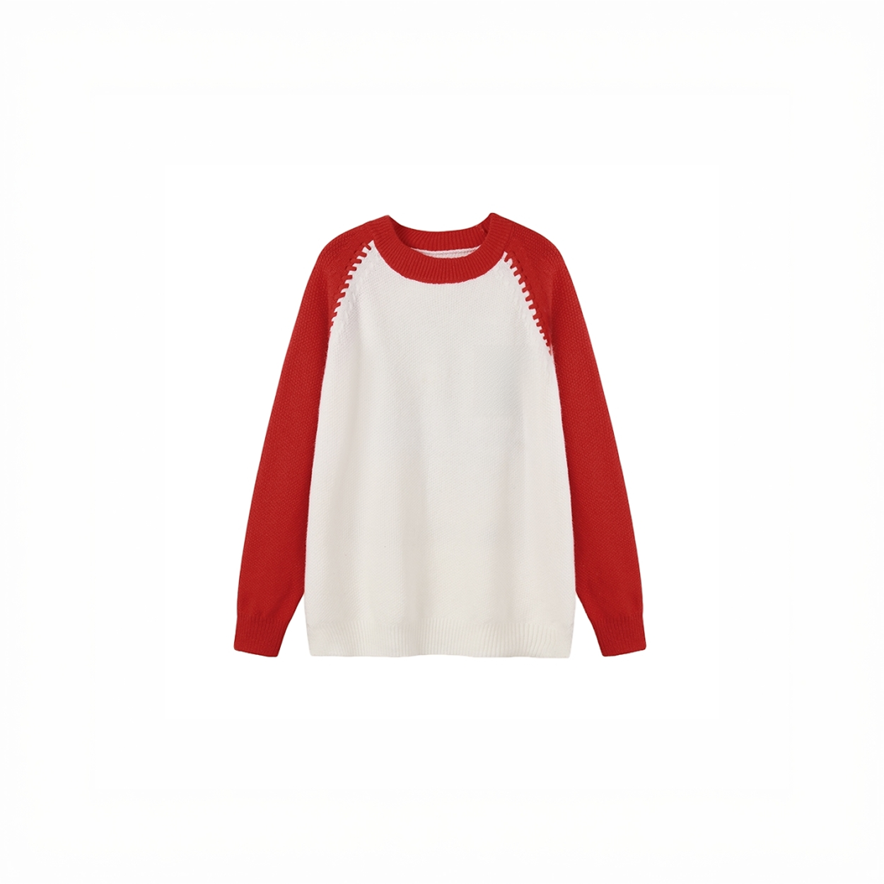 秋冬新款拼色刺绣拼接宽松长袖针织衫女上衣时尚名媛轻奢2022-A