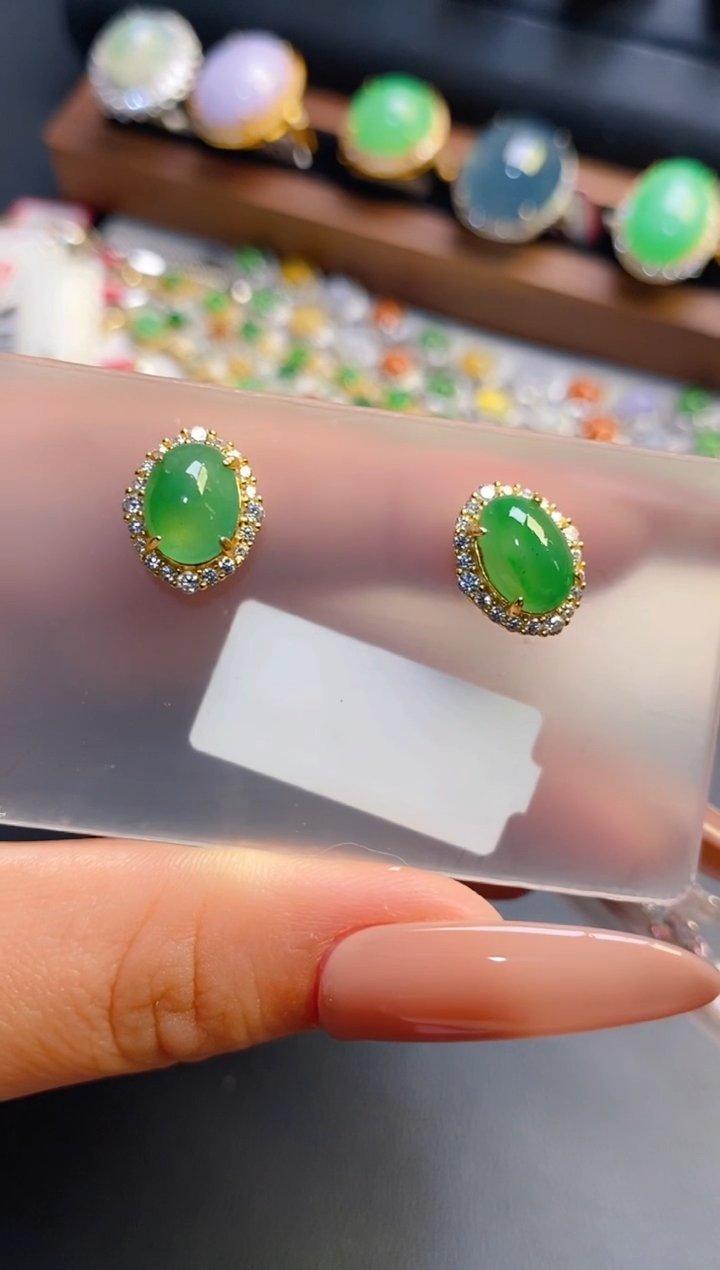 银S925镶嵌戒指翡翠天然