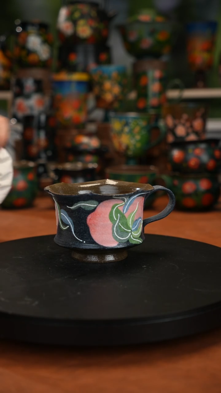 紫砂油画釉下彩手绘