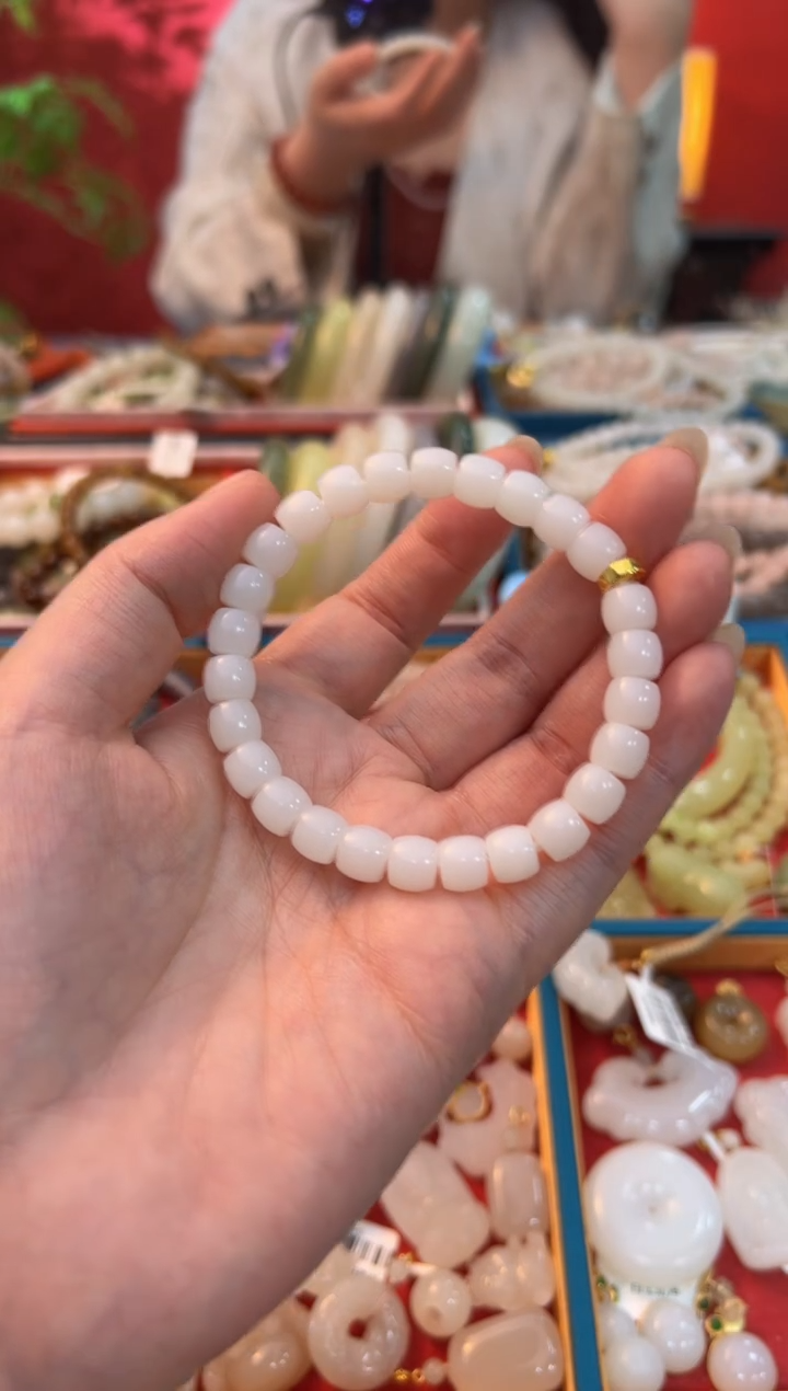 【闪购商品】和田玉手串未镶嵌白玉简约设计手串10mm