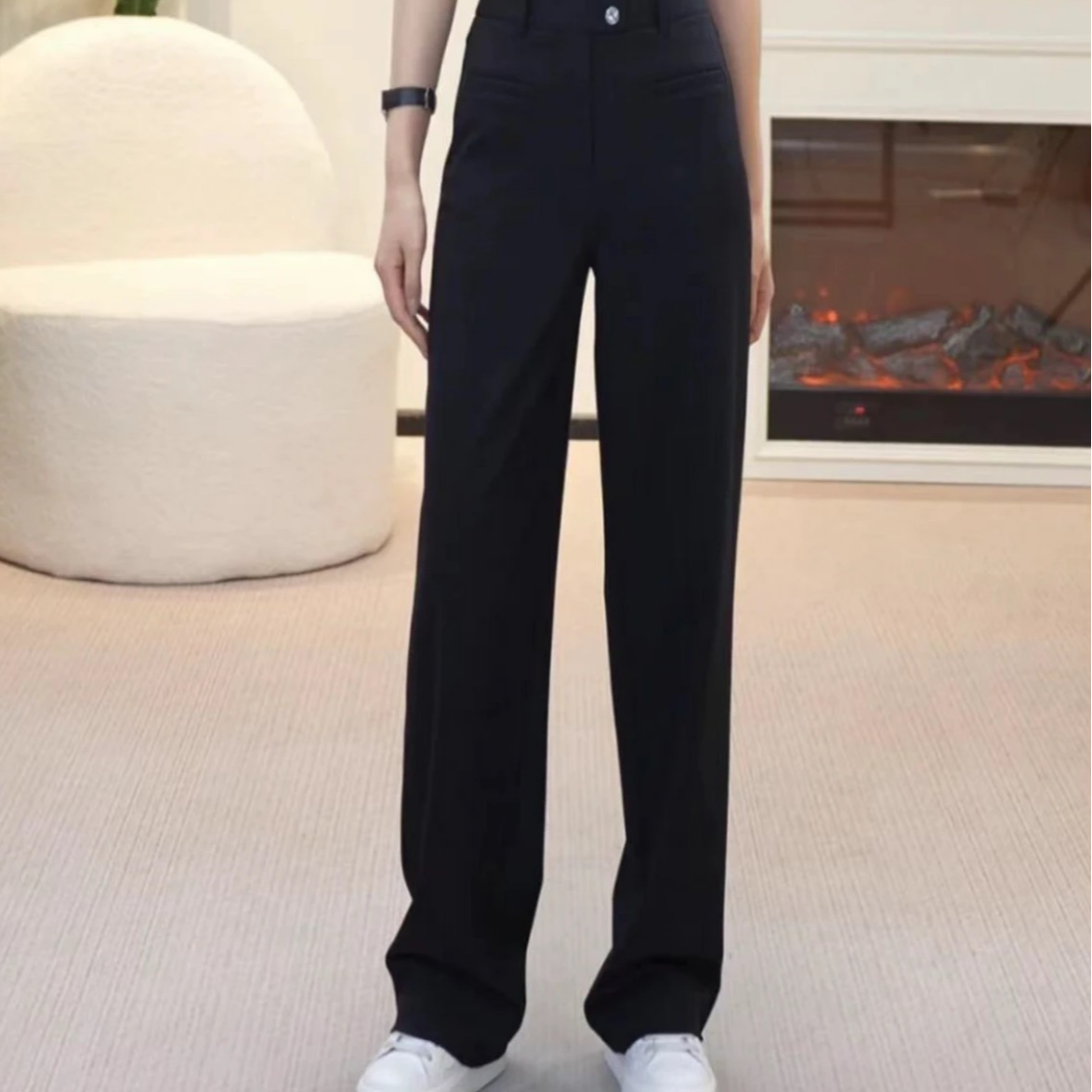 GIRDEAR/哥弟新款春夏薄款高腰显瘦百搭直筒长裤 1100469/110019