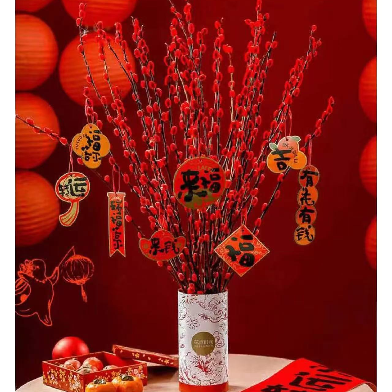 年宵花银柳云南基地直发真花客厅摆设水培干养花卉室内水养年宵花