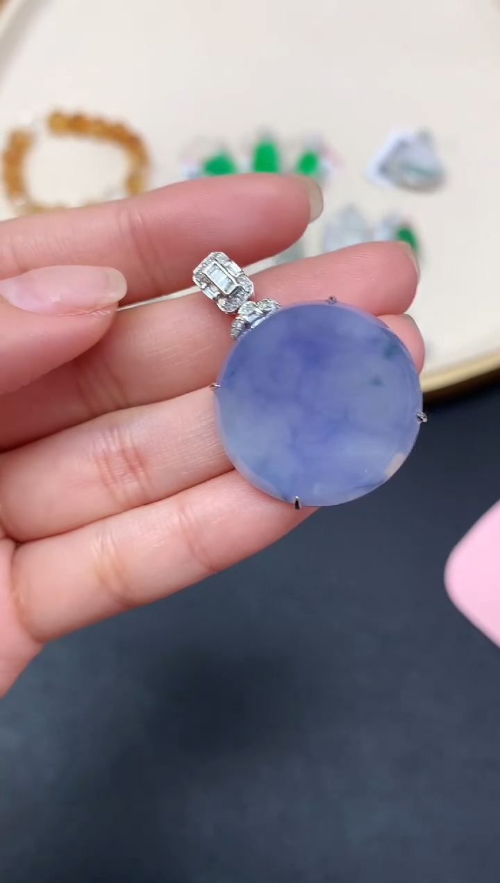 【闪购商品】翡翠吊坠(不含链)18K金镶嵌A429|16800