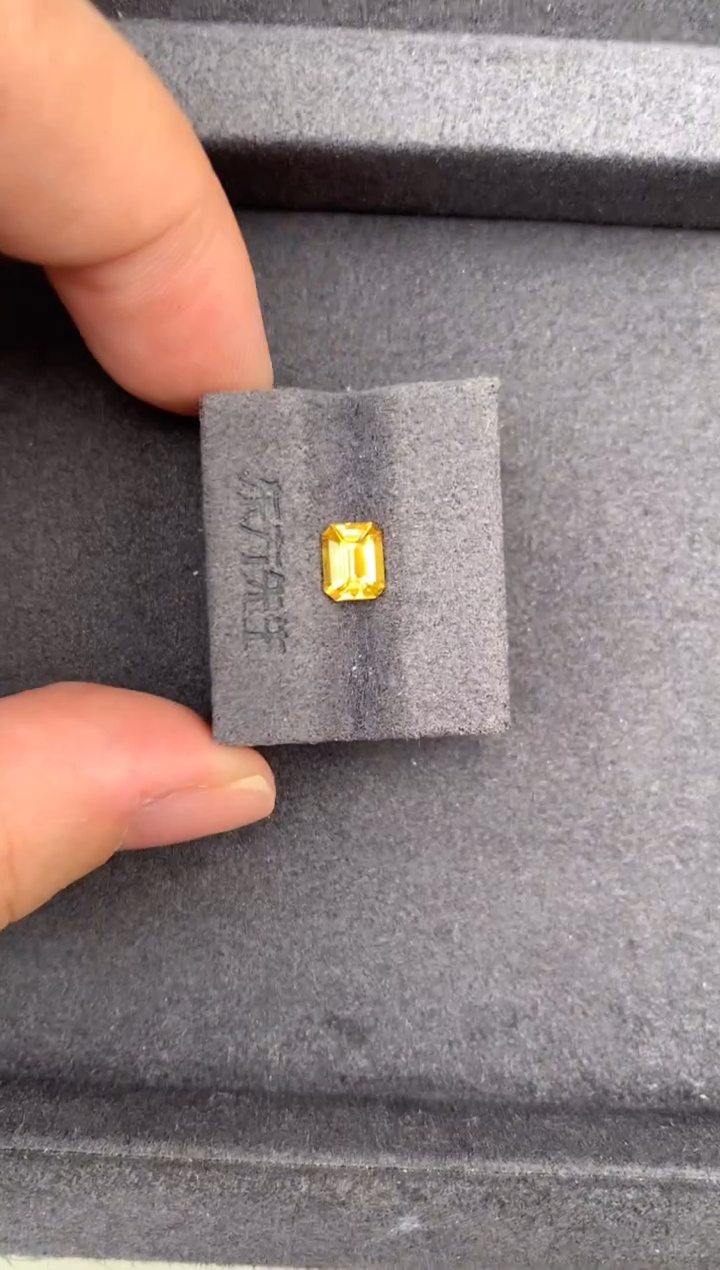 裸石彩色蓝宝石1ct黄蓝宝 GE 定制