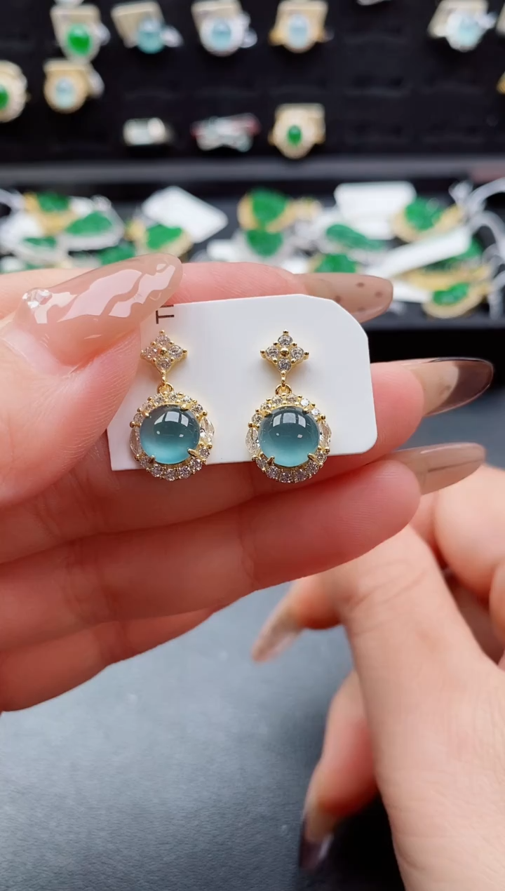 银S925镶嵌戒指翡翠1