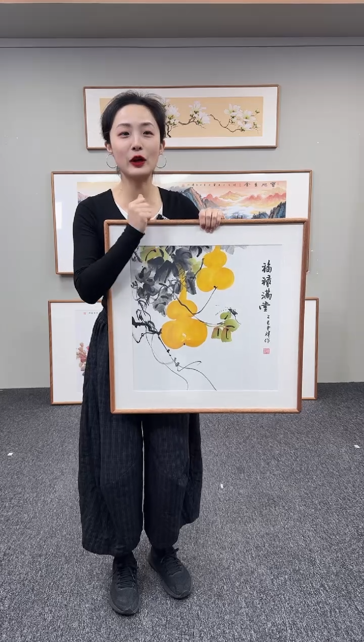 国画福禄满堂60*60