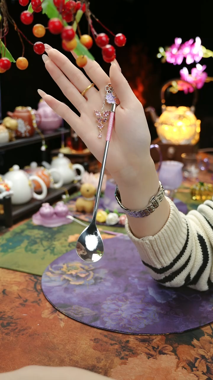 【闪购商品】粉色手工咖啡勺茶勺