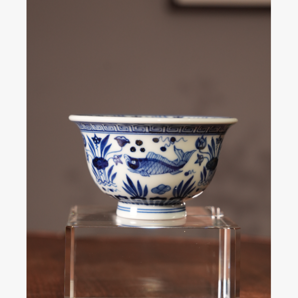 壹窑景德镇春风鱼藻大压手杯