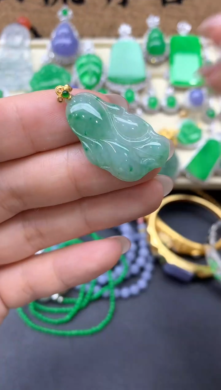 【闪购商品】翡翠颈饰18K金镶嵌34-中国好珍宝