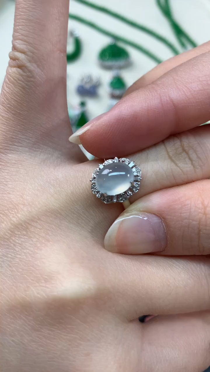 【闪购商品】翡翠戒指18K金镶嵌A147|4500