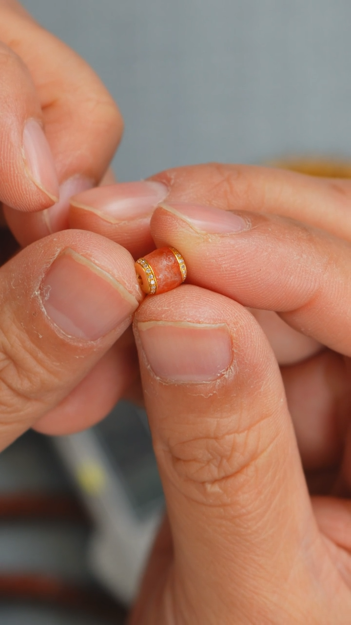 未镶嵌配珠玛瑙/玉髓红玉髓配珠