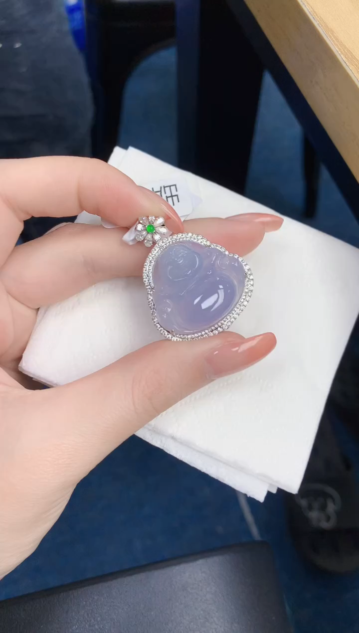 【闪购商品】翡翠颈饰18K金镶嵌天然缅甸翡翠A货