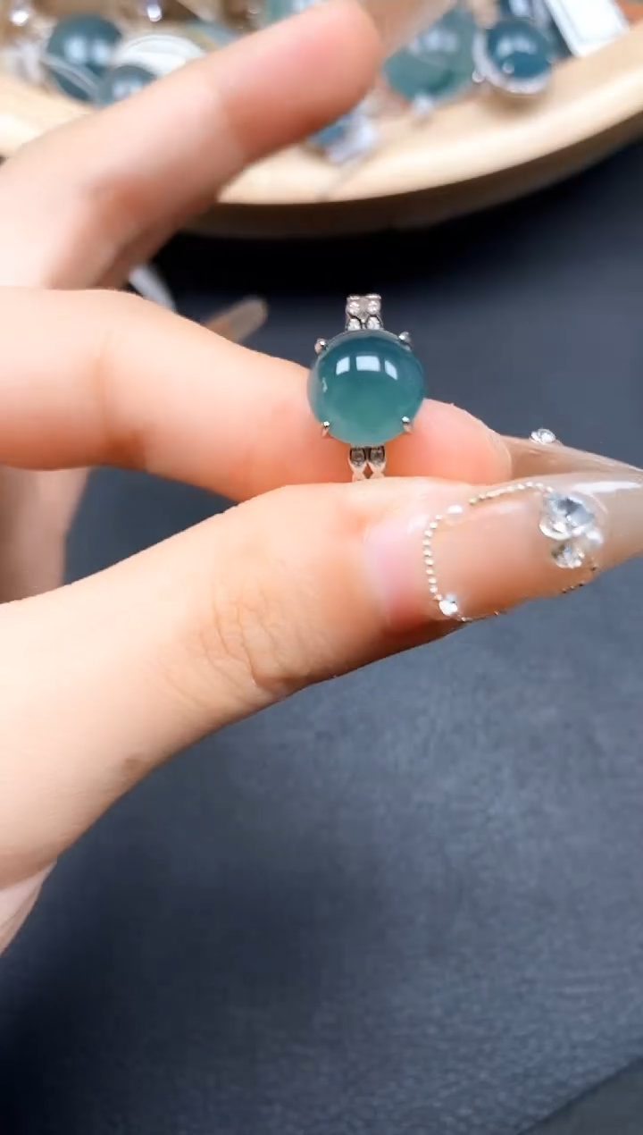 【闪购商品】翡翠戒指银S925镶嵌翡翠