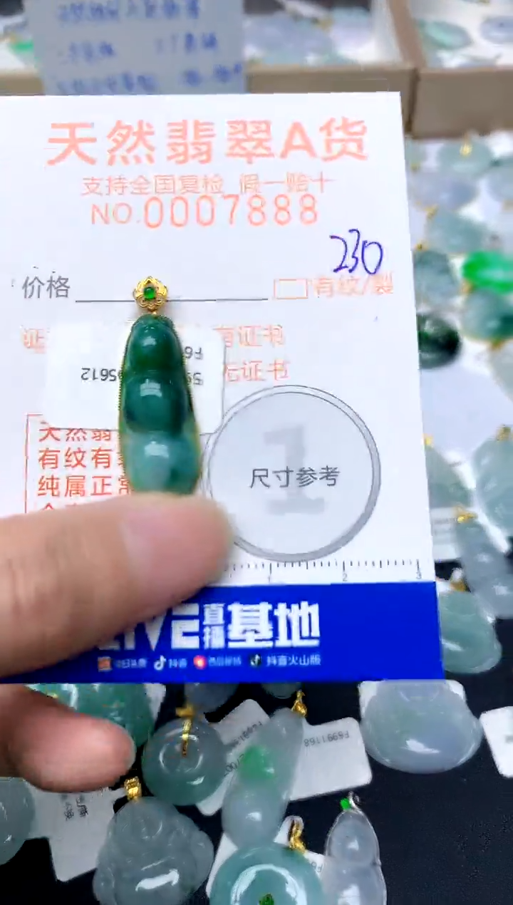 【闪购商品】翡翠颈饰18K金镶嵌230天然A货翡翠