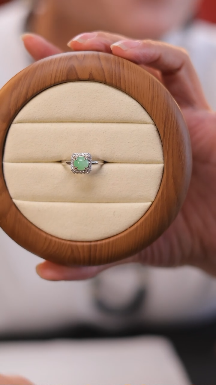 【闪购商品】翡翠戒指银S925镶嵌24小时内发货质保A货