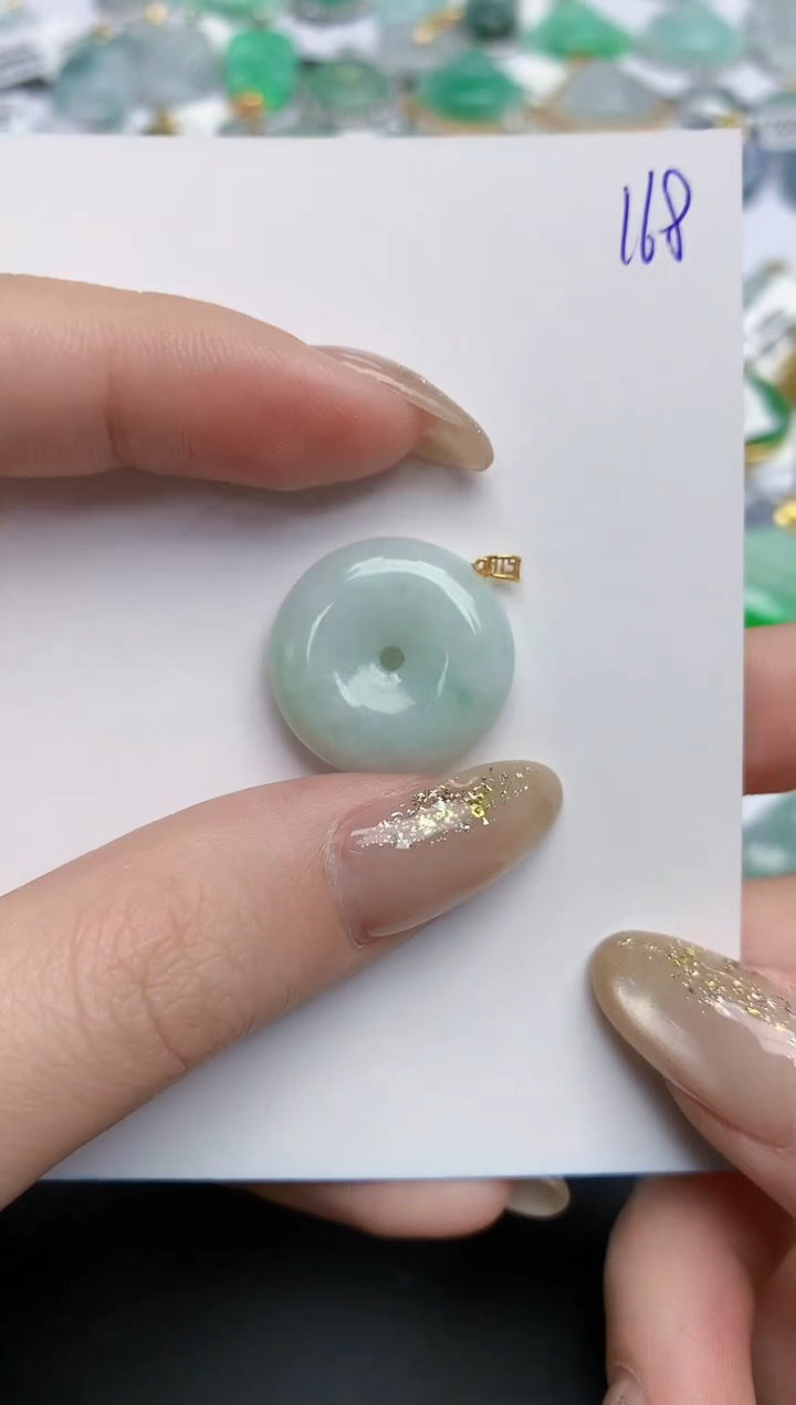 【闪购商品】翡翠颈饰18K金镶嵌天然缅甸翡翠A货