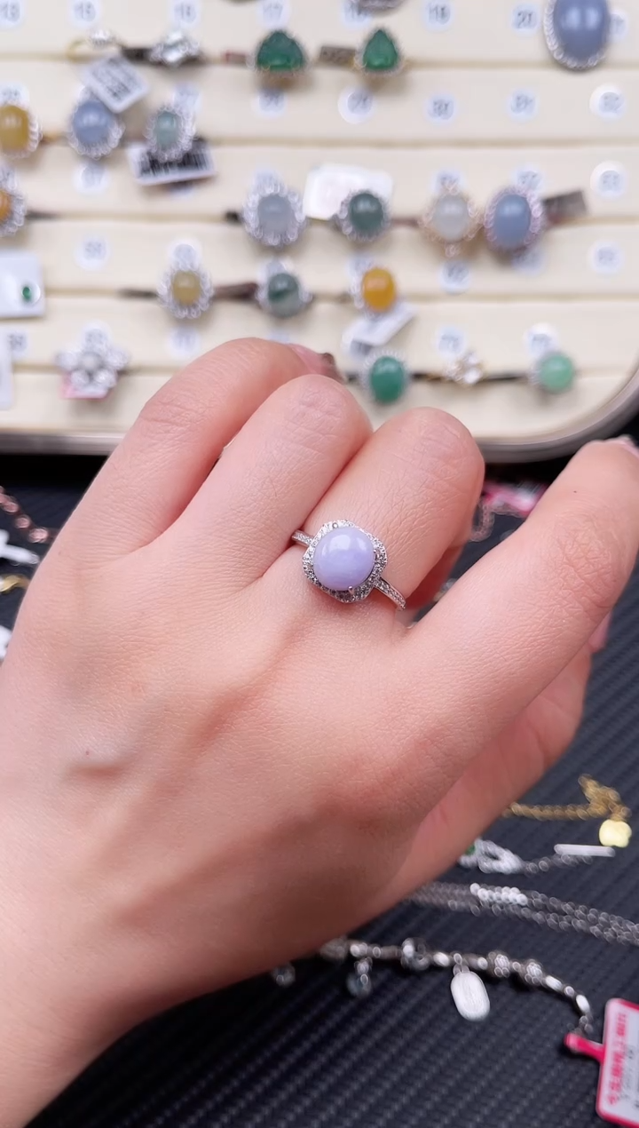 【闪购商品】翡翠戒指银S925镶嵌戒指