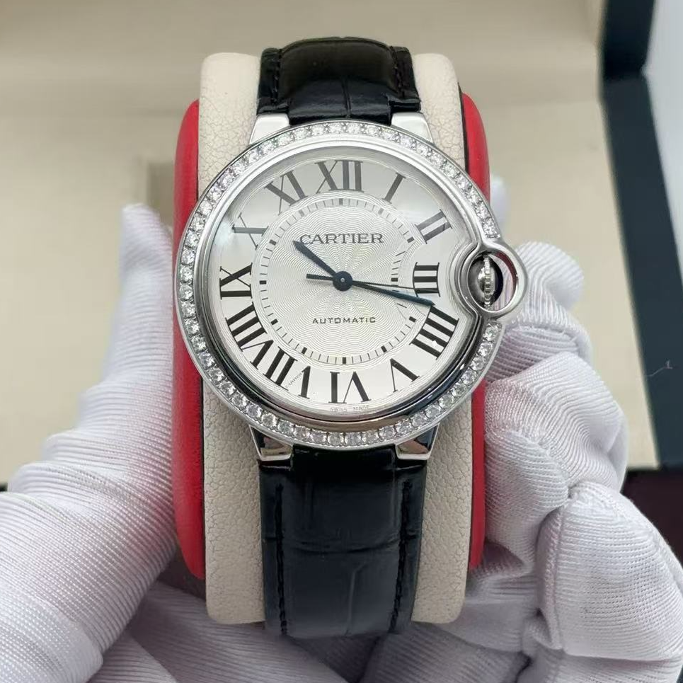 99新 Cartier/卡地亚 36mm 卡地亚 蓝气球后镶钻自动机械男女腕表