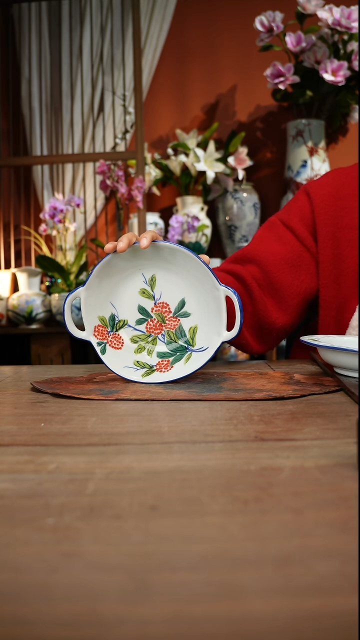 现代高温釉下彩手绘陶瓷餐具