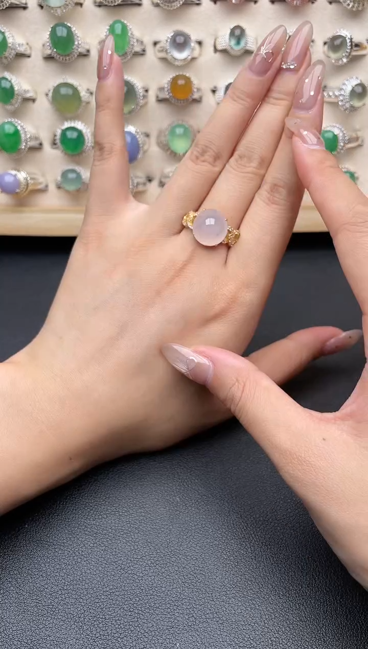 【闪购商品】翡翠戒指银S925镶嵌一物一证一礼盒