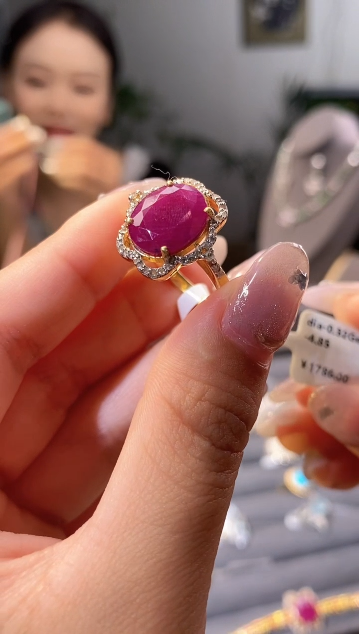 未镶嵌戒指红宝石4.85ct天然红宝石戒指