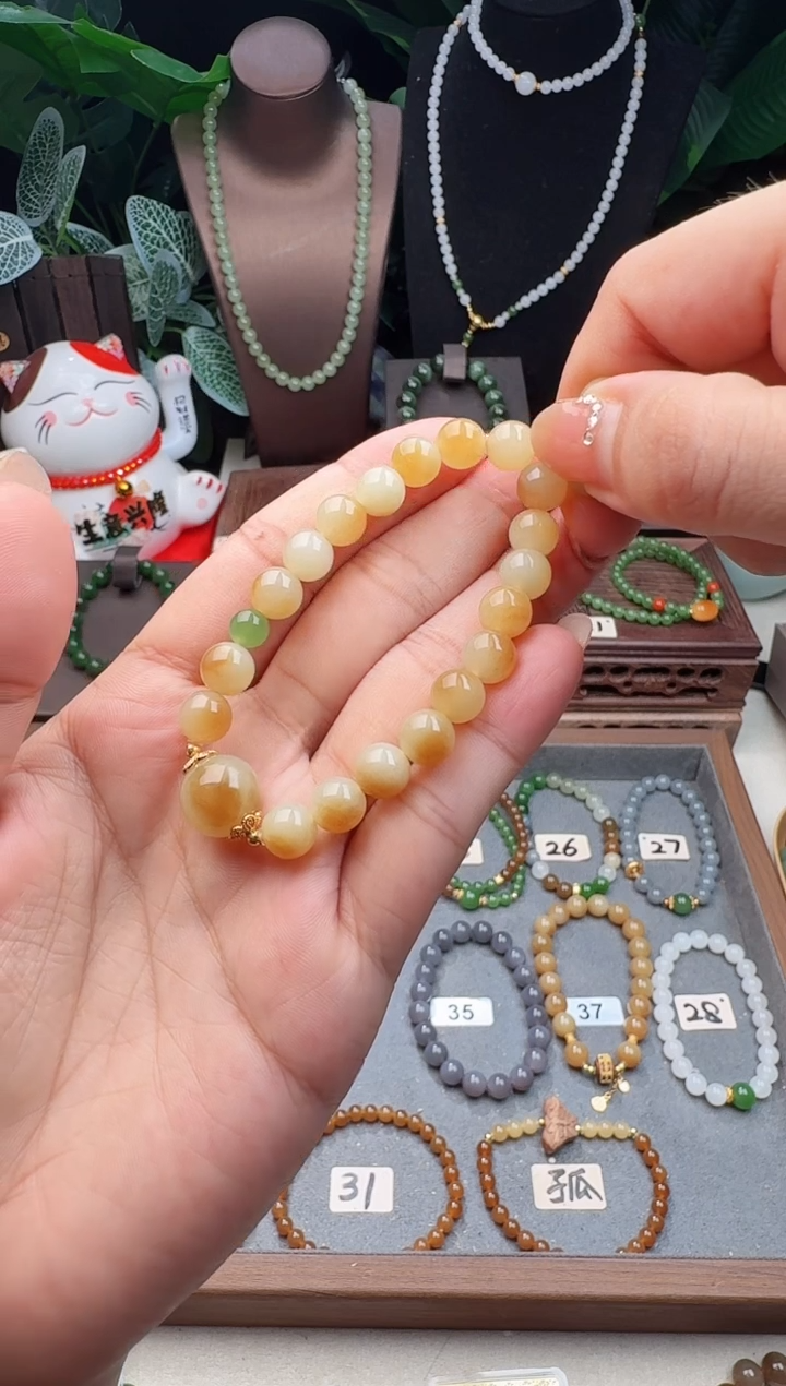 未镶嵌手串和田玉精品8m新疆且末糖玉手串