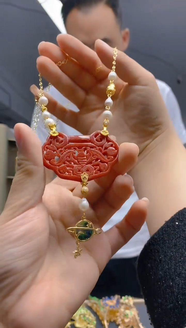 【闪购商品】翡翠耳饰合金265翡翠锁骨链