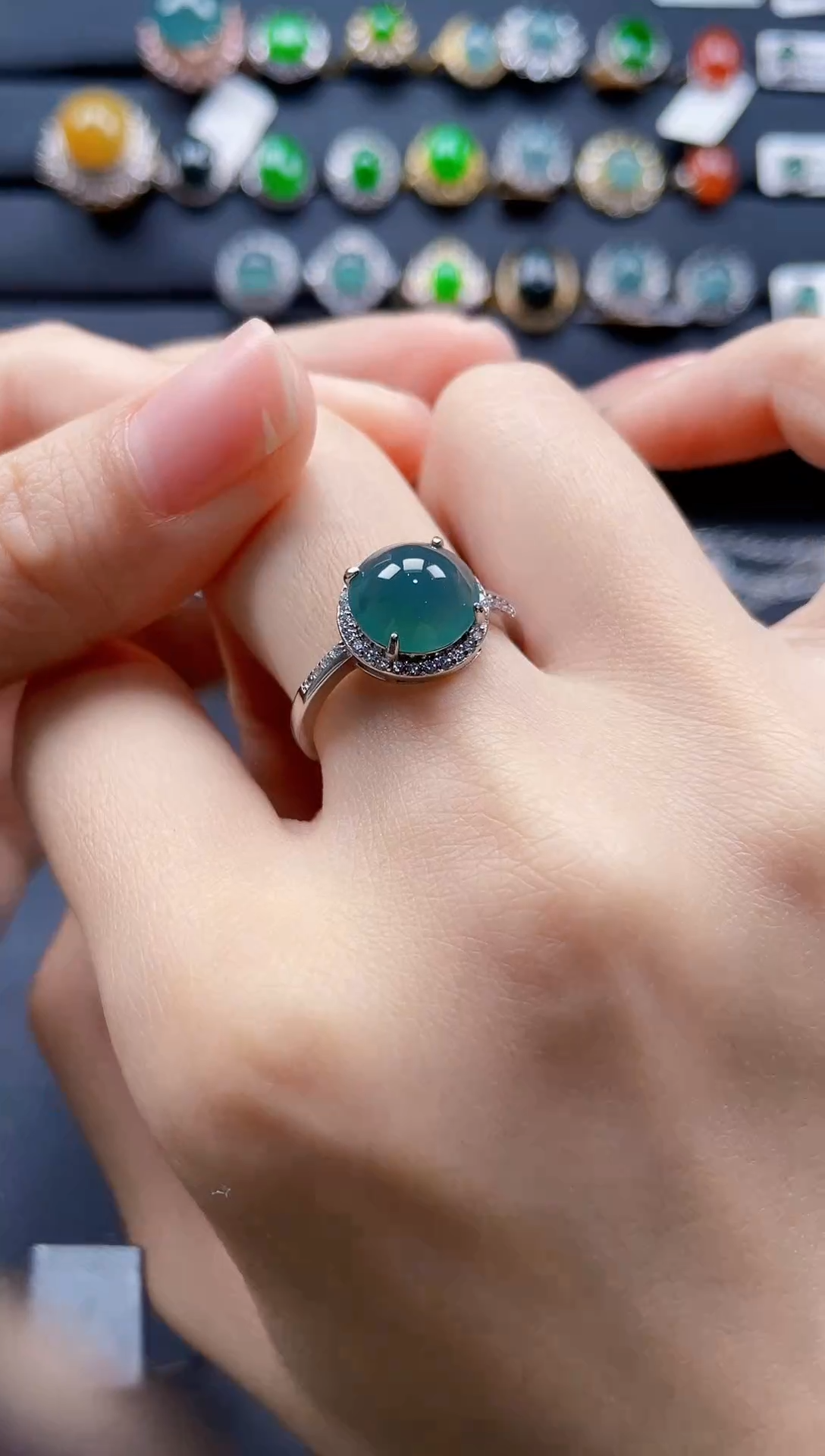 【闪购商品】翡翠戒指银S925镶嵌586765