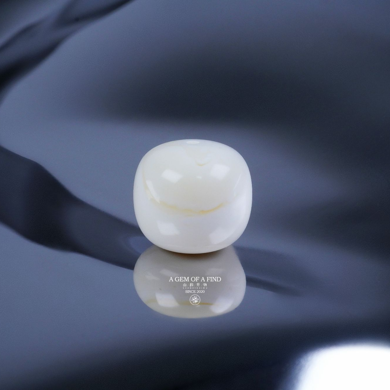 山和开物｜11.6mm瓷白满蜡满白润度佳老型文玩配饰Z 天然琥珀蜜蜡