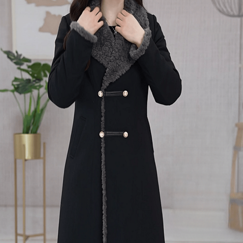  C174【毛呢外套】2025冬季新款时尚保暖加绒加厚双面双层毛呢外套