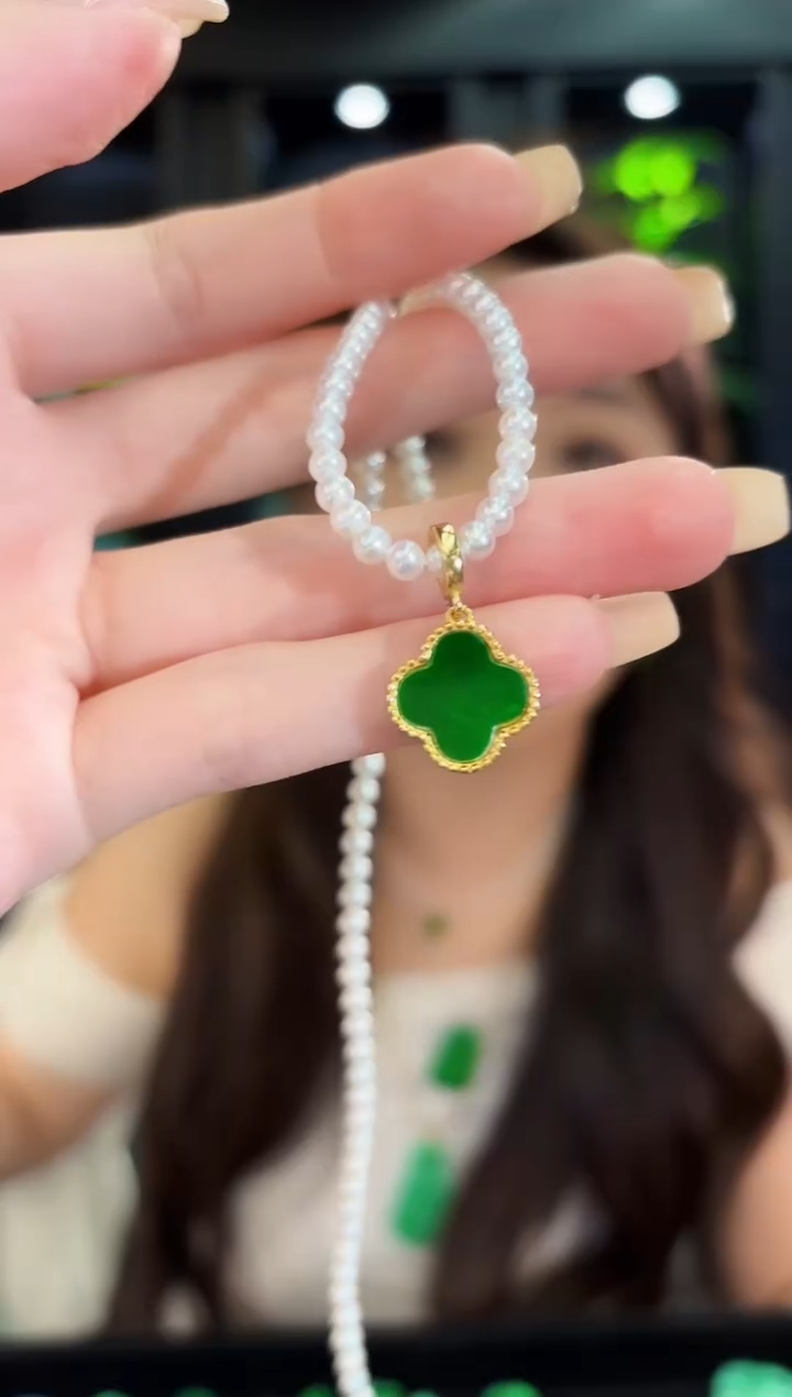 翡翠未镶嵌吊坠(不含链) 四叶草 缅料A货/多样性发货/一件