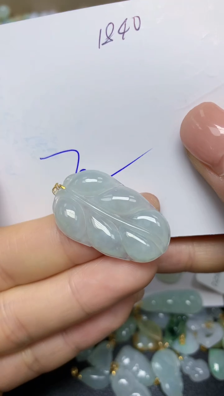 【闪购商品】翡翠挂件18K金镶嵌 天然翡翠A货