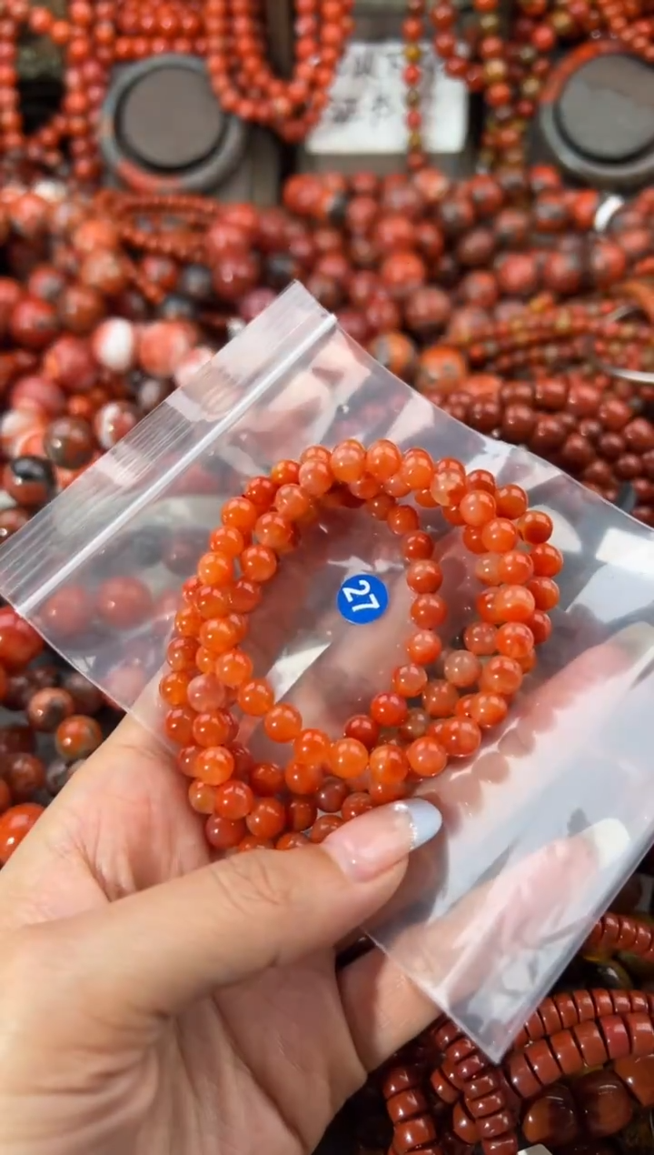 未镶嵌手串南红玛瑙6+