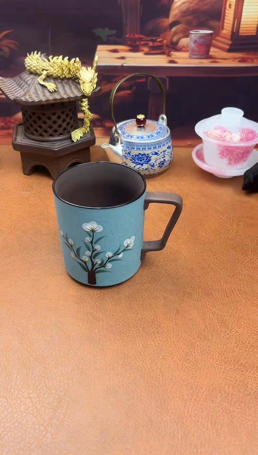 陶瓷茶具摆件旅行套组