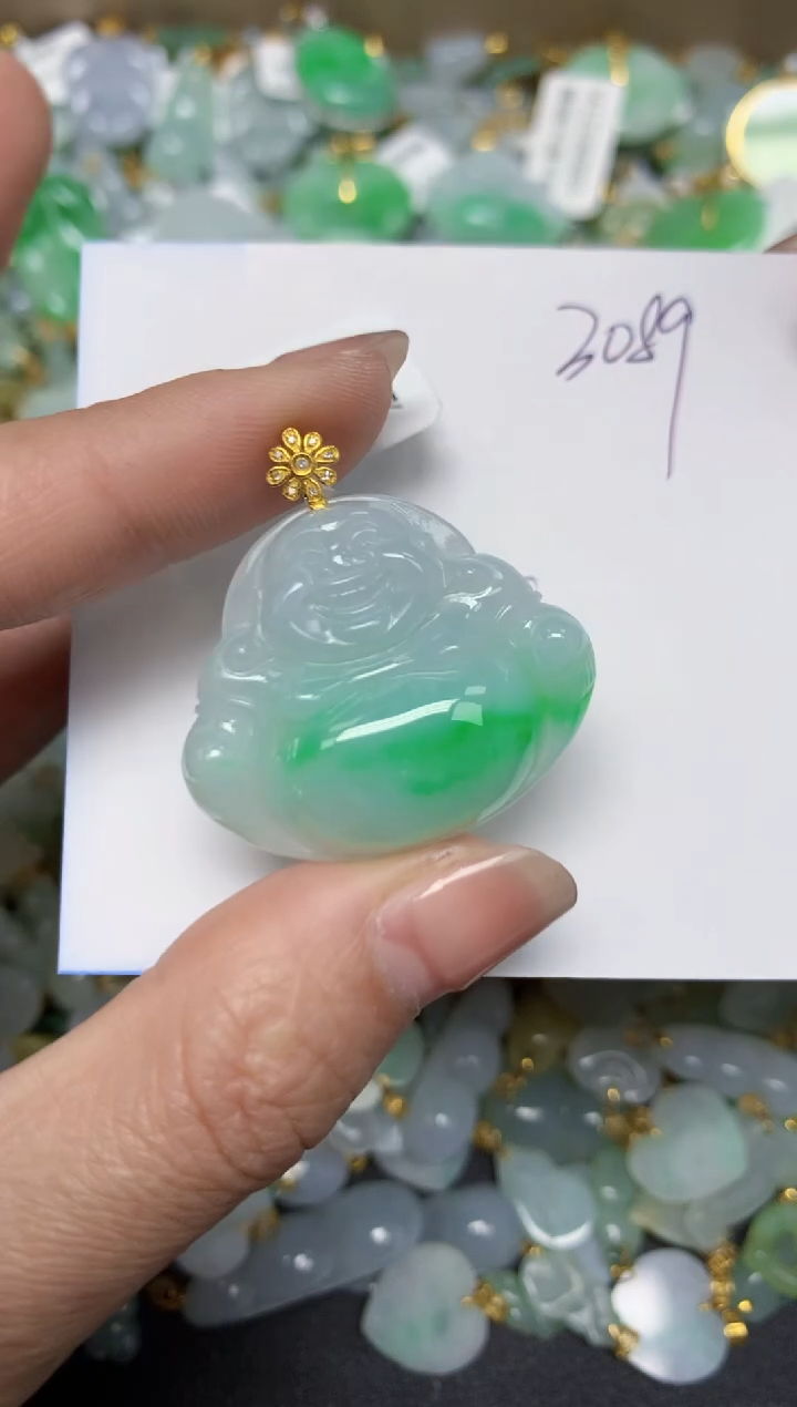 【闪购商品】翡翠颈饰18K金镶嵌天然翡翠A货