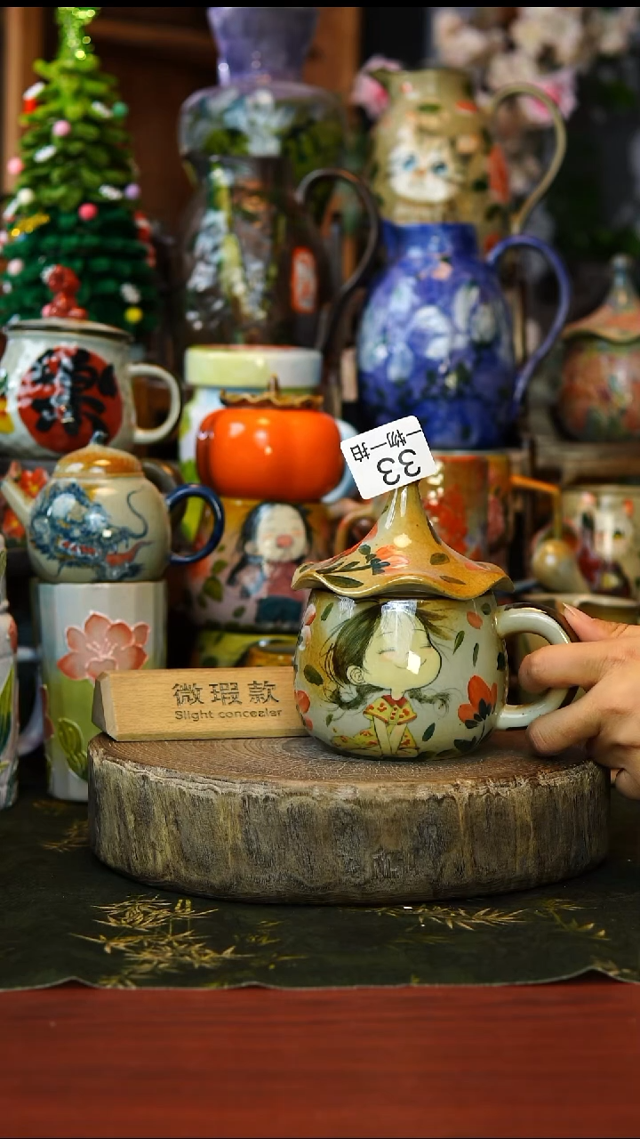 花瓶杯子碗微瑕33景德镇手工高温釉下彩