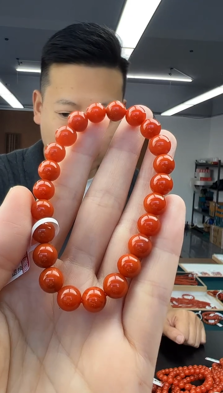 未镶嵌手链南红玛瑙A21川料火焰纹南红手串8mm+