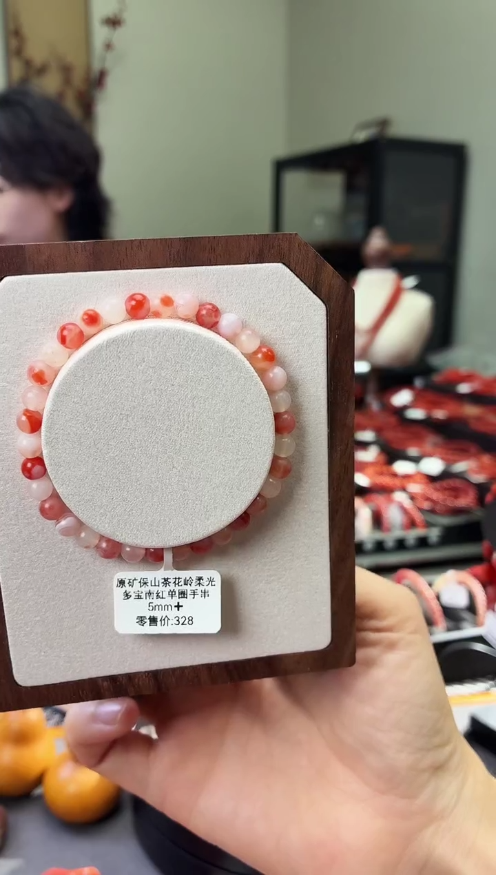 未镶嵌手串南红玛瑙GX680463原矿保山茶花岭多宝5mm+微瑕多样性发